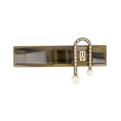 Alexandre de Paris INFLUENCE - BARRETTE AUTO 8CM PERLE STRASS