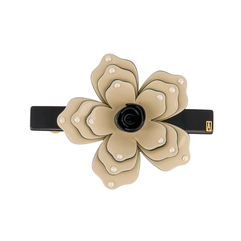 Alexandre de Paris Fredaines Barrette 8 cm Fleur Perle