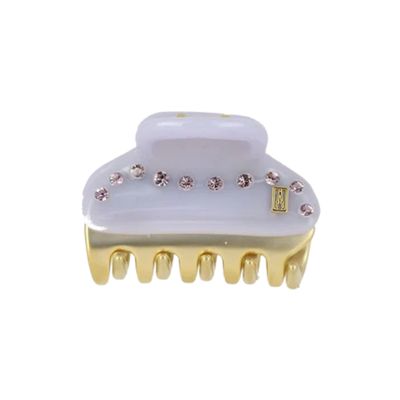 Alexandre de Paris Printemps Sucre Small Ligne Strass Lila