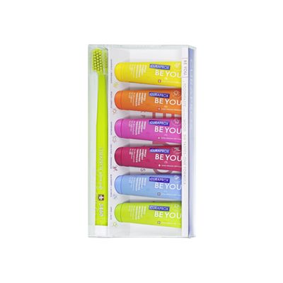 Curaprox Zahnpasta Be you Six-Taste-Pack 10 ml mit Zahnbürste Curaprox Zahnpasta Be you Six-Taste-Pack 10 ml mit Zahnbürste