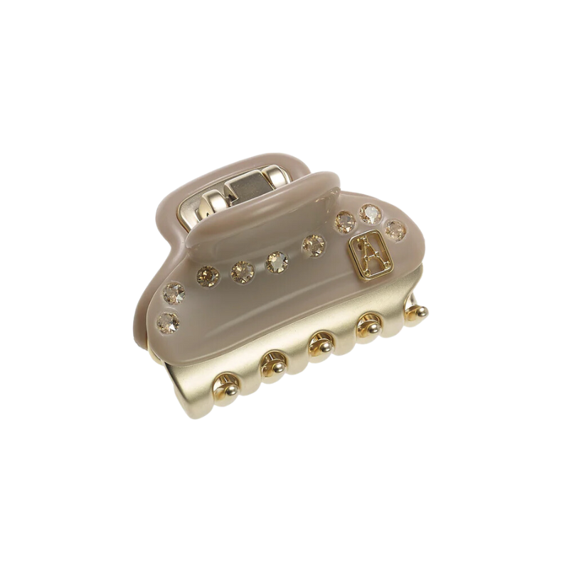 Alexandre de Paris Vendôme 3cm Baby Haarklammer 1 Linie Strass Beige