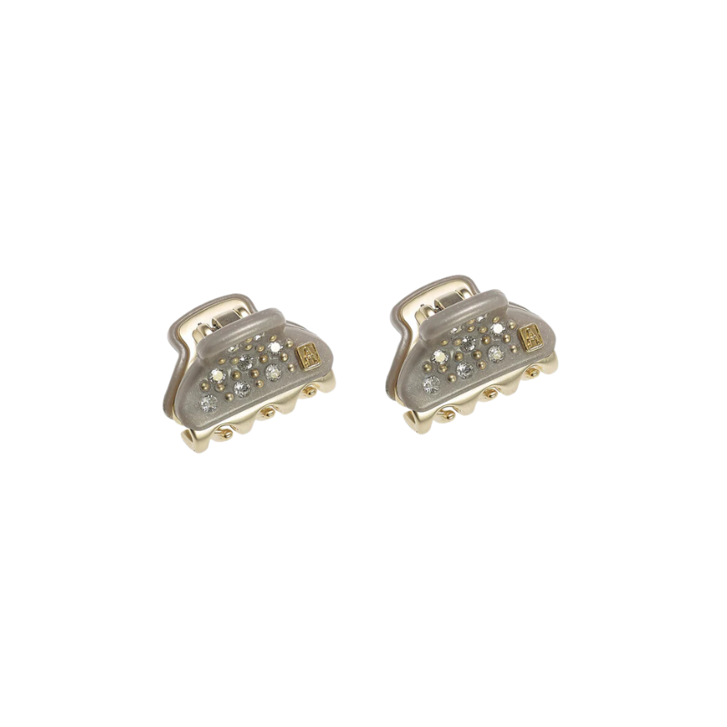 Alexandre de Paris Pince Vendome 1.8 cm XS mit Strass Gris Alexandre de Paris Pince Vendome 1.8 cm XS mit Strass Gris