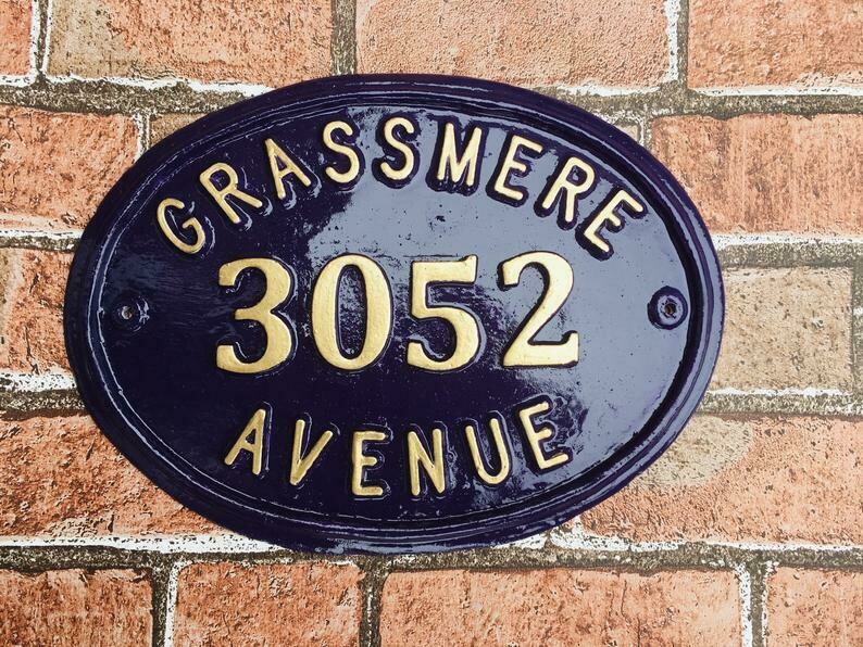 Colonial Style House Numbers, Personalized House Number Plaque, Address Sign, vintage House nameplate