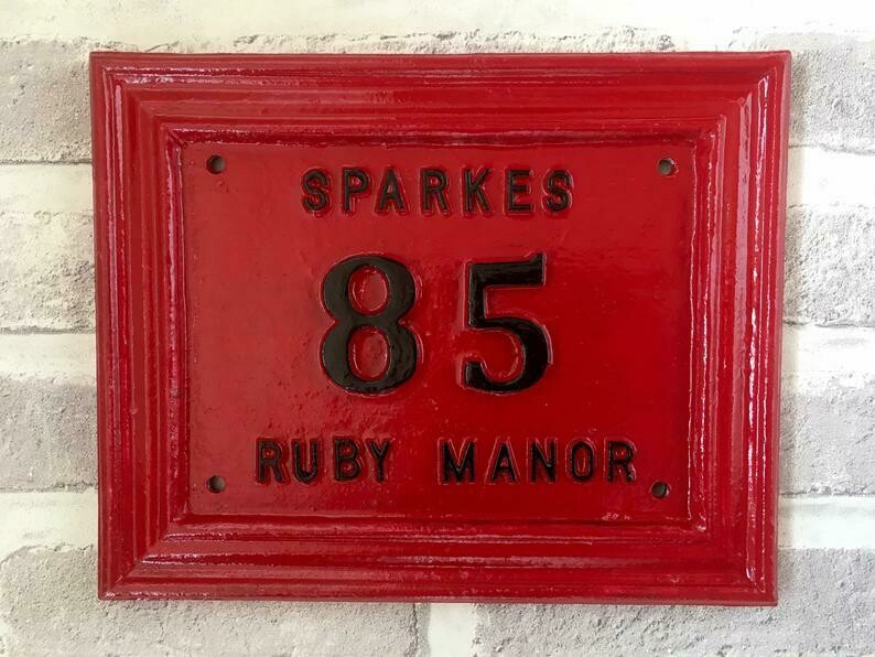 Contemporary Address Sign House Number Sign Traditional Door Number Plate Contemporary Custom Made Vintage Shabby Chic Style Name Plaque