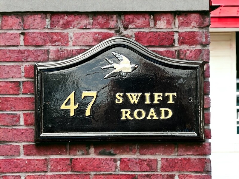 Edwardian /Old Victorian style English House Name Sign. Personalised with Colours, Motif and Letters of Your Choice