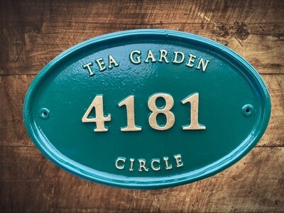Colonial Style Oval House Numbers, Personalized House Number Plaque, Address Sign, vintage House nameplate
