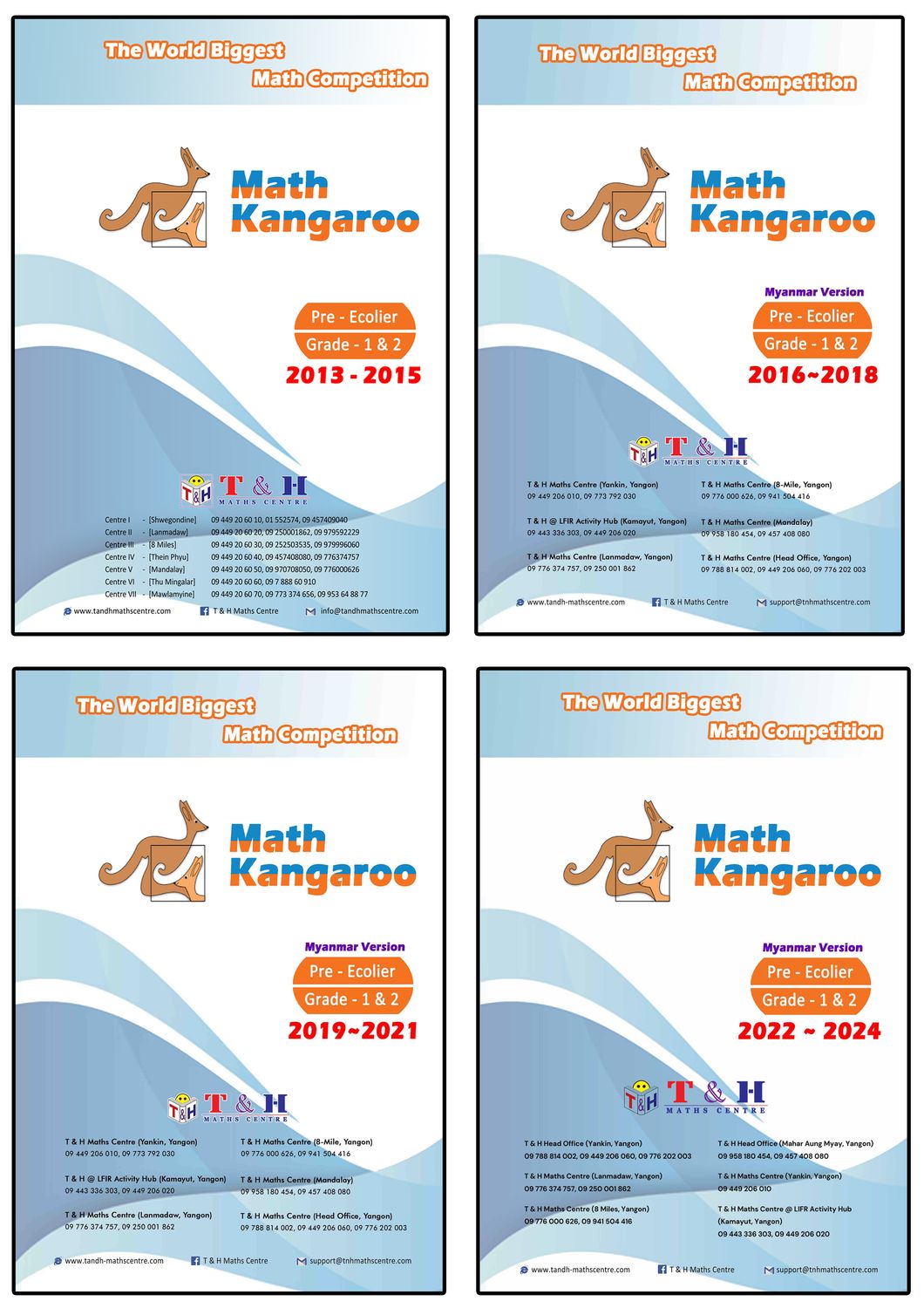Kangaroo (Pre-Ecolier) Grade 1 & 2 (2013 to 2024)