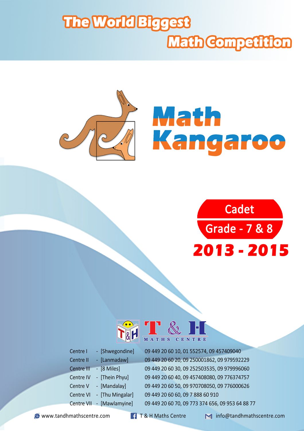 Kangaroo (Cadet) Grade 7 & 8 (2013 to 2015)