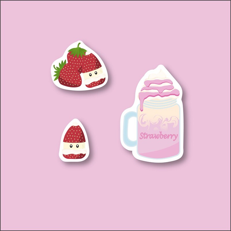 Strawberry Milk Individual Sticker Set