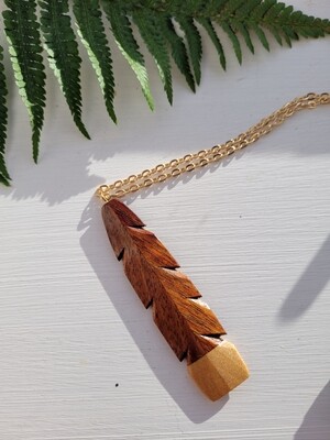 HUIA CLASSICA - Hand Carved Wooden Pendant 