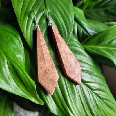 MINI CURLY - Handmade Wooden Earrings 