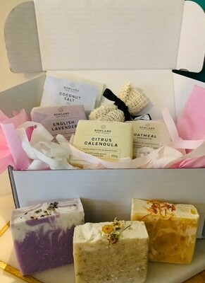 Gift Box - 3 Soap Products, & Soap Saver Bag plus FREE SAMPLE