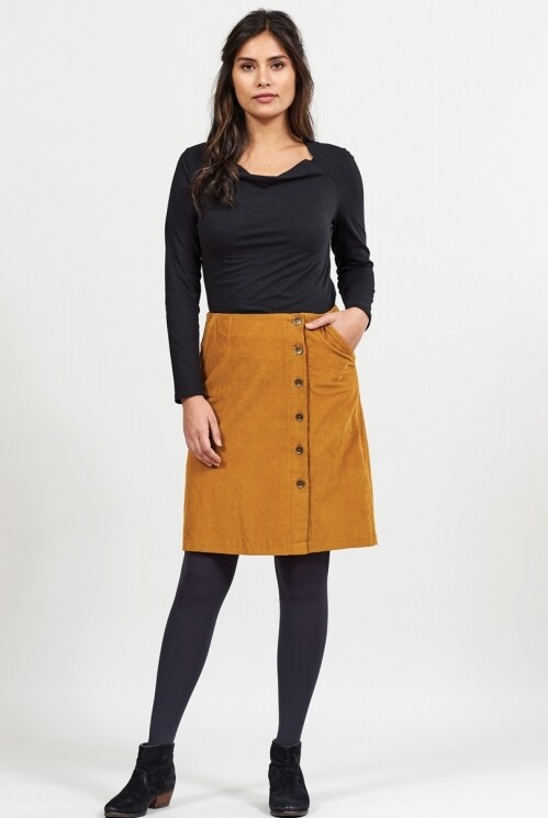 Cotton Cord Button Through Skirt