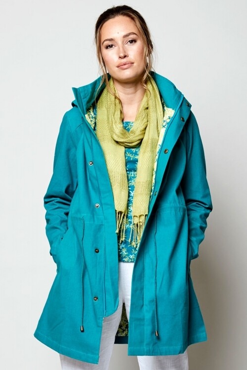 Plain Organic Cotton Canvas Raincoat