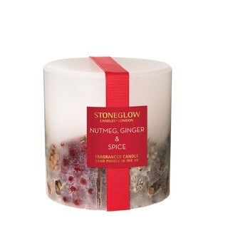 SEASONAL COLLECTION - NUTMEG, GINGER &amp; SPICE - SCENTED CANDLE - INCLUSION PILLAR