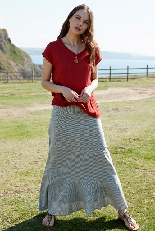 Panelled Stripe Skirt