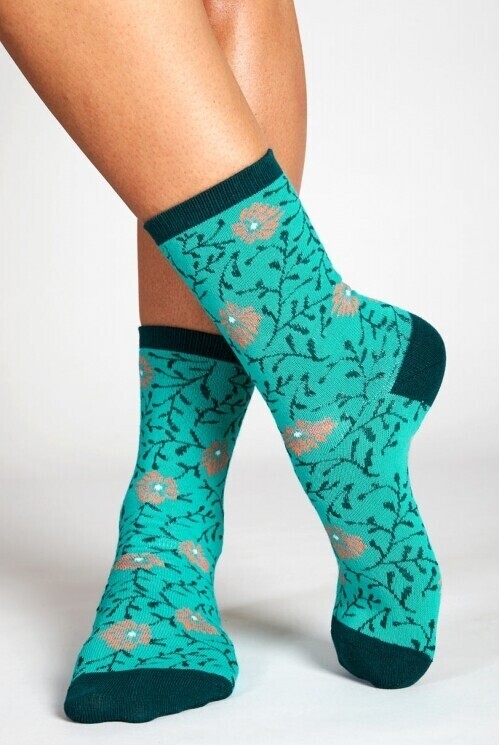 Organic Cotton Botanical Socks, Colors: Sea