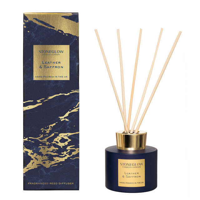LUNA - LEATHER &amp; SAFFRON - REED DIFFUSER