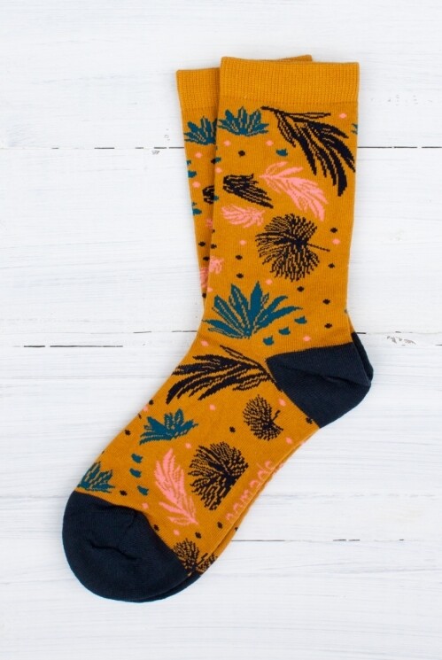 Organic Cotton Ditsy Socks, Color: Honey