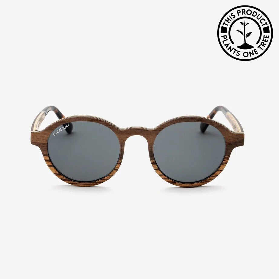 Lagos | Wooden Frame Sunglasses, Lens Colors: Classic Black