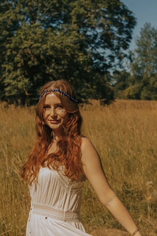 Lapis Lazuli Crystal Head Chain Festival Headwear