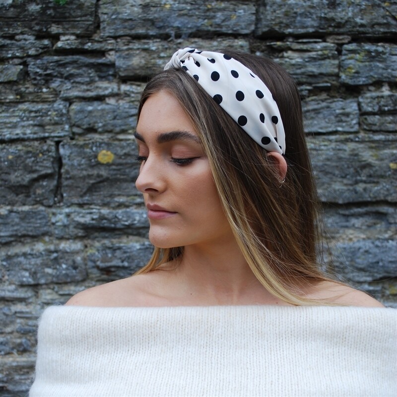 Polka Twist Headband Sage