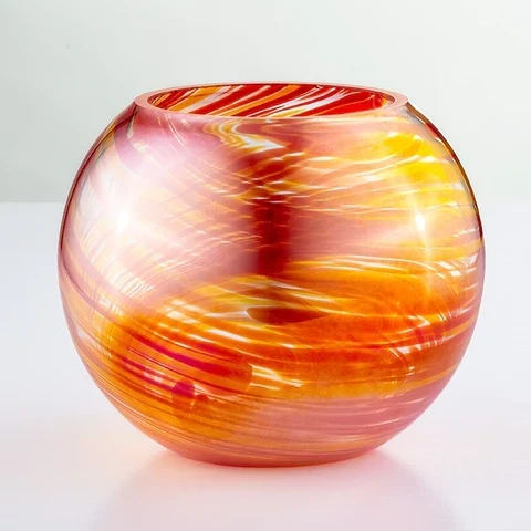BLOWN GLASS TEALIGHT HOLDER - RED
