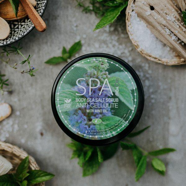 Salt body scrub Anti-cellulite with Peppermint oil