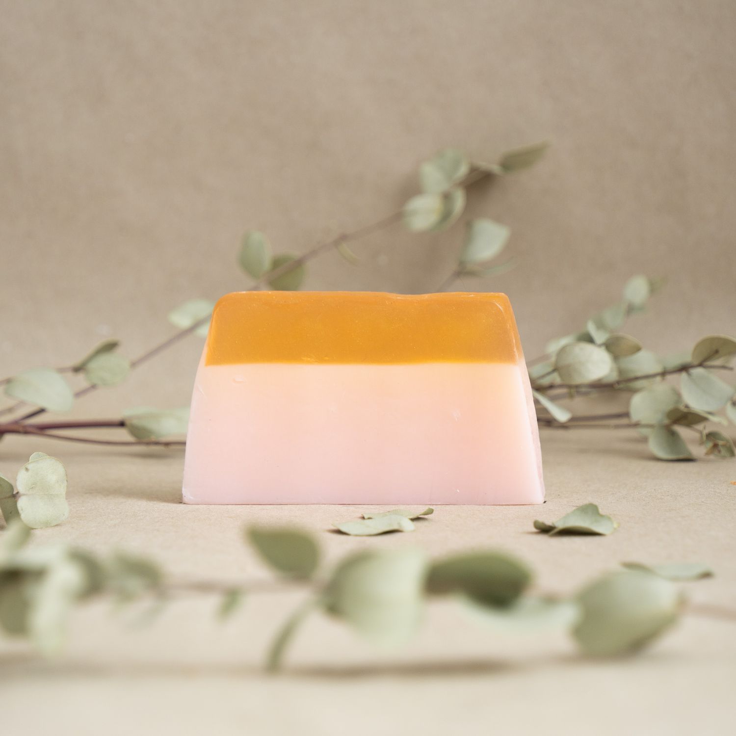 Natural soap Sea buckthorn with amber and pink clay 100g