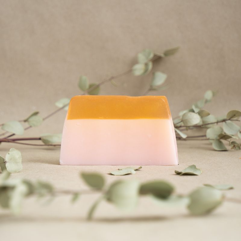 Natural soap Sea buckthorn with amber and pink clay 100g