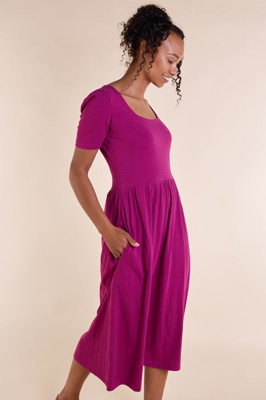 SS25 GOTS Organic Cotton Slub Midi Dress -