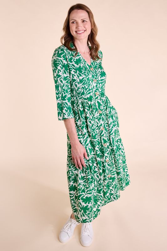 Ecovero Tiered Midi Shirtdress