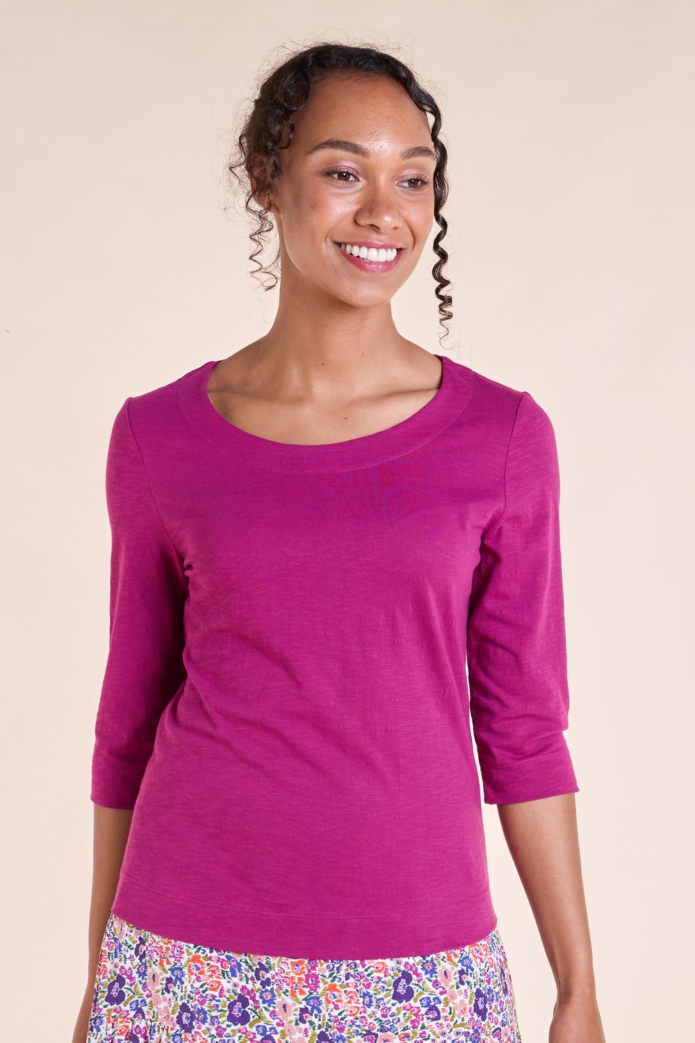 GOTS Organic Cotton 3/4 Sleeve Top