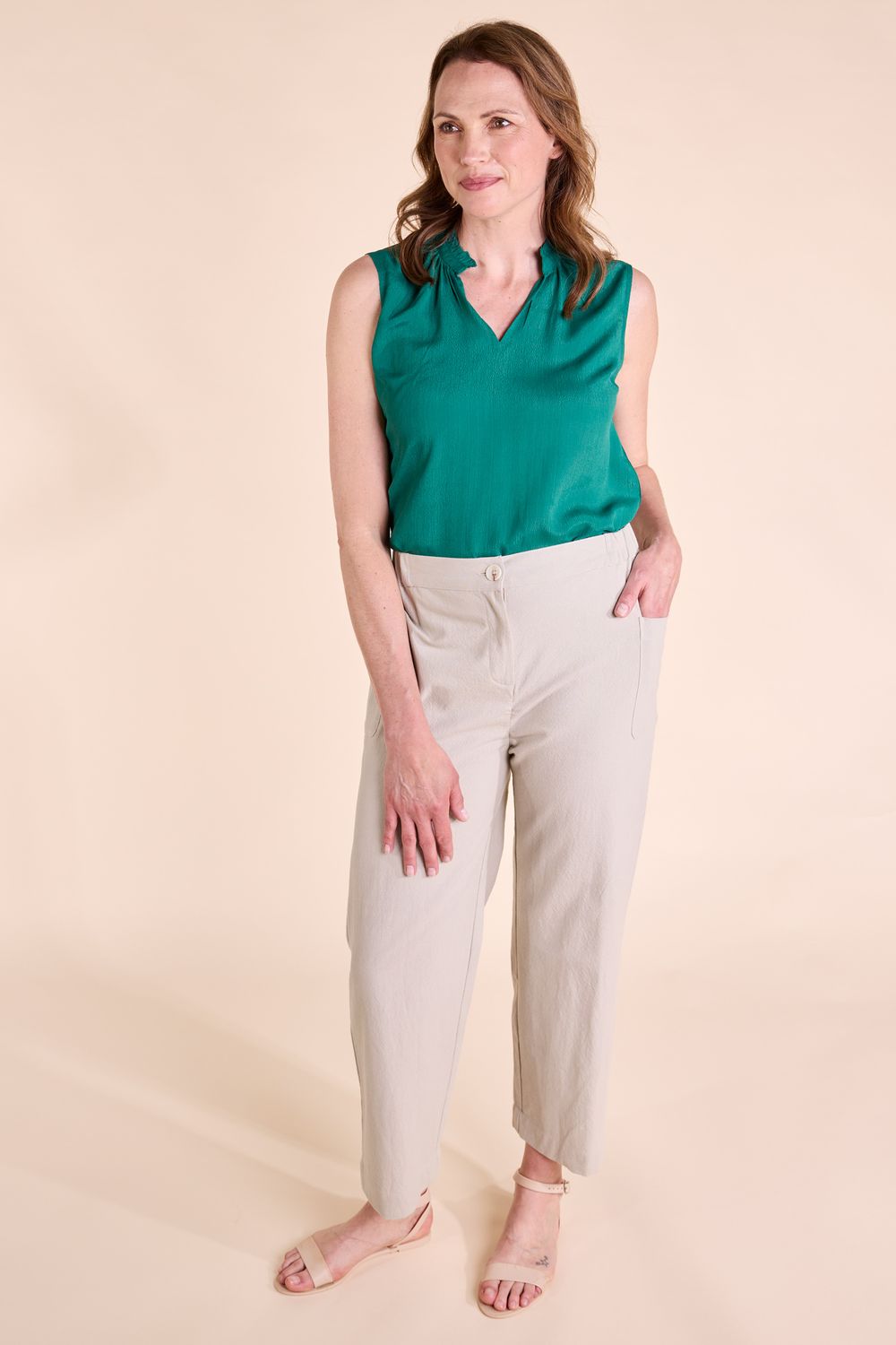 Cotton Cropped Trouser