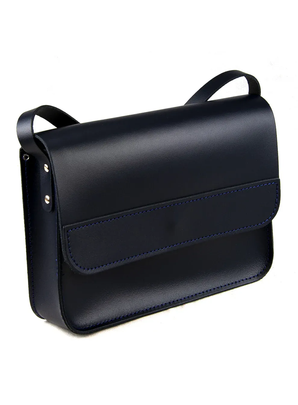 Real Leather Crossbody Navy X Large Size Bag 11 inch