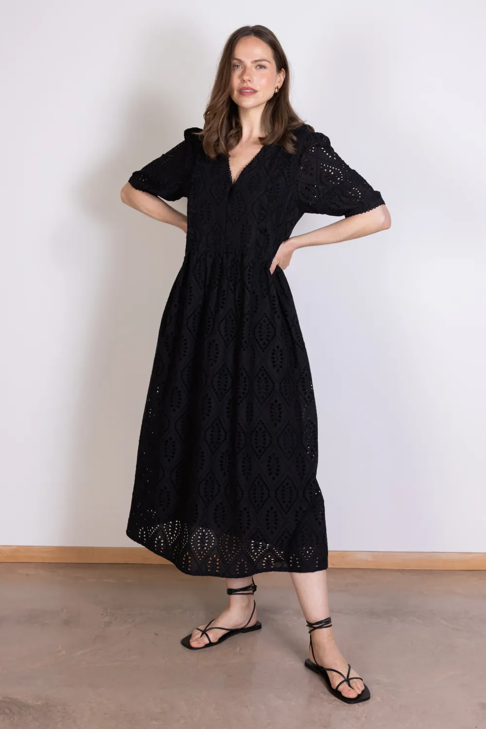 Broderie Anglais Midi Dress
