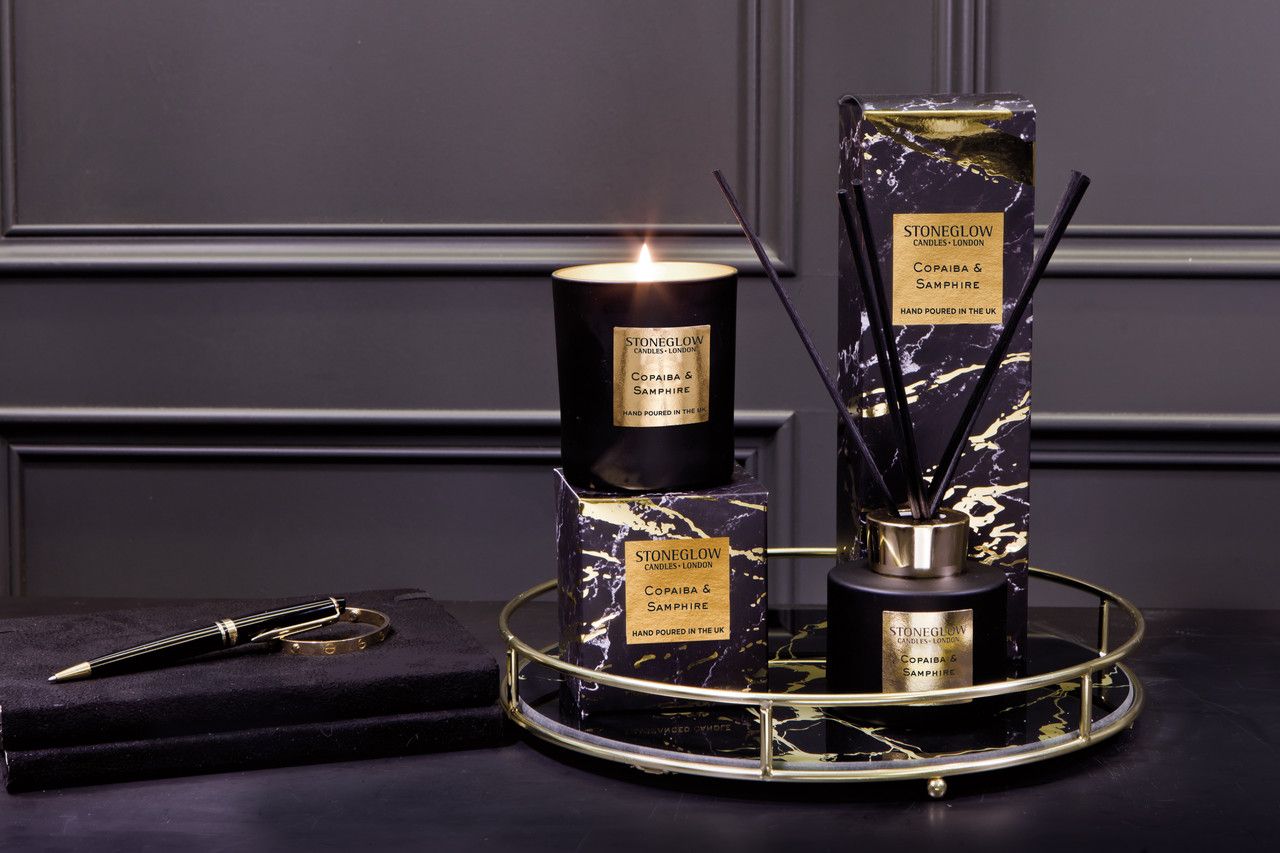 LUNA - LEATHER &amp; SAFFRON - REED DIFFUSER