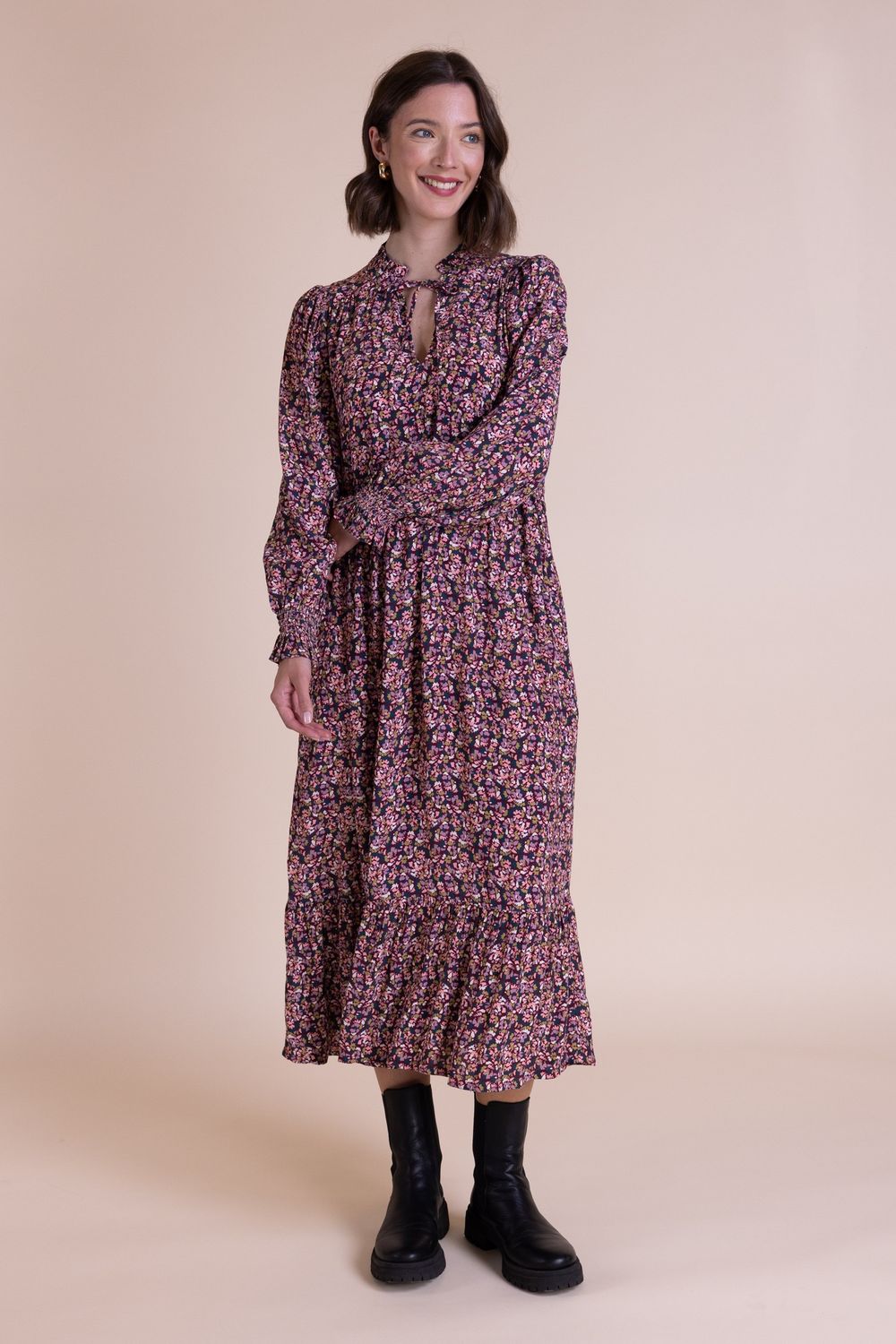 Viscose Crepe Midi Dress