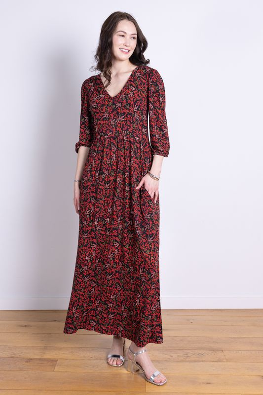 Ecovero Puff Sleeve Maxi Dress