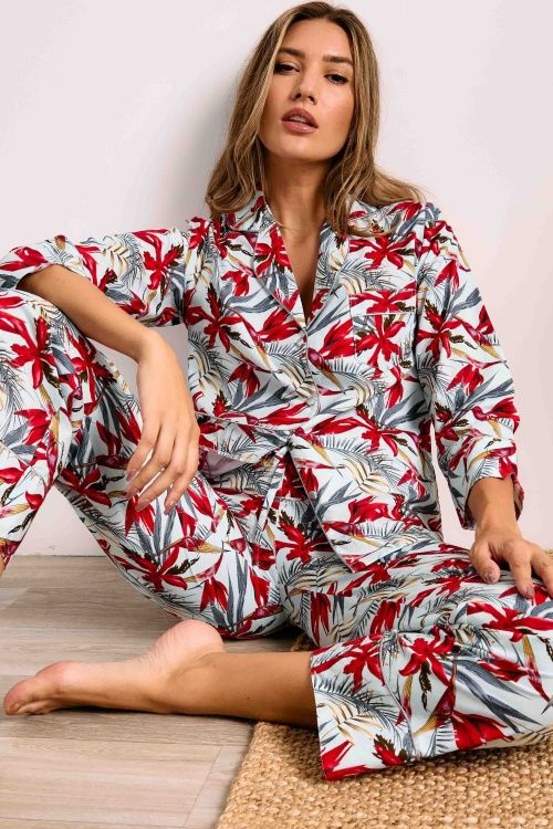 Cotton Poplin Bird of Paradise Pajama Set