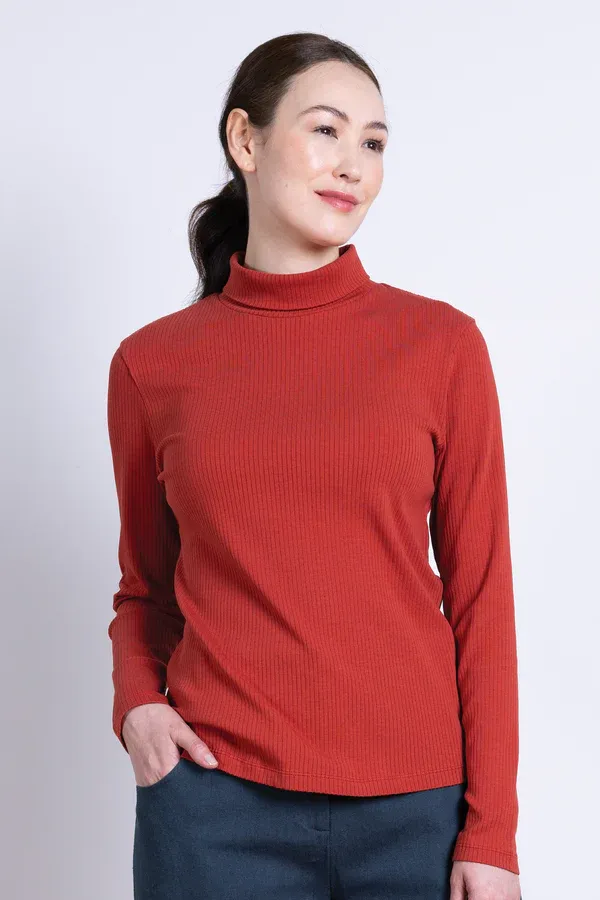 Organic Cotton Polo Neck Top