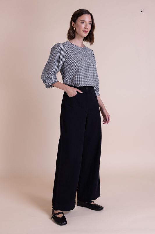 Cotton Drill Wide Leg Jean