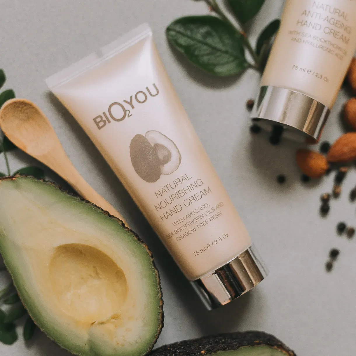 Natural nourishing hand cream with avocado, sea buckthorn oils and dragon tree resin