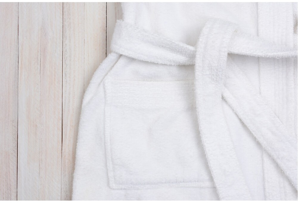 Terry Towelling Bathrobe - Unisex - Plain White