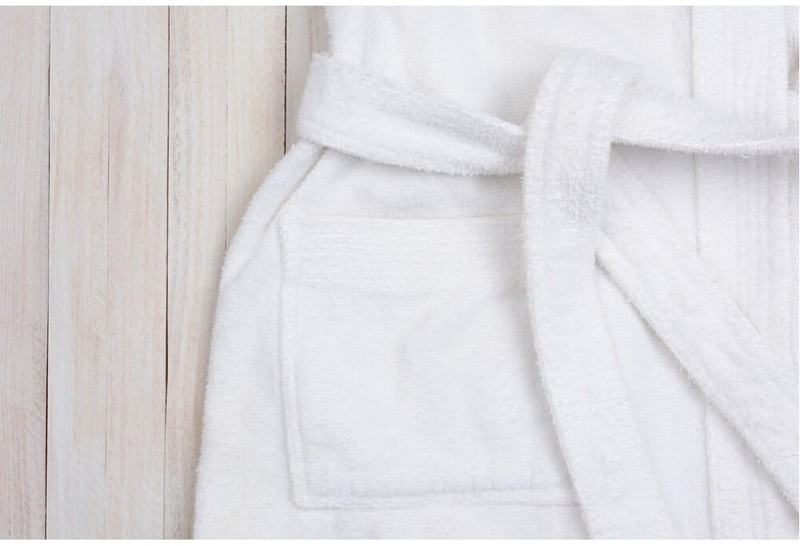 Terry Towelling Bathrobe - Unisex - Plain White