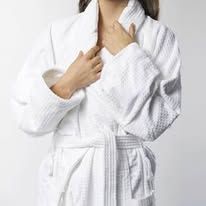Terry Towelling Bathrobe - Unisex - Plain White