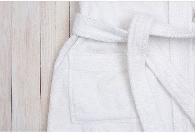 Terry Towelling Bathrobe - Unisex - Plain White
