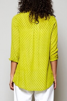 Rice Print Shawl Collar Tunic