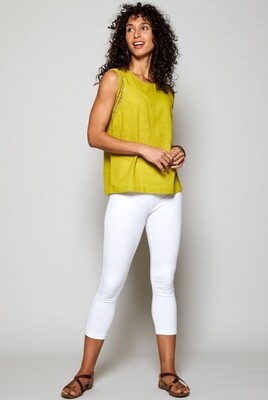 Plain Organic Cotton Cropped Leggings