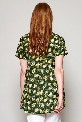 Scoop Hem Short Sleeve Viscose Tunic